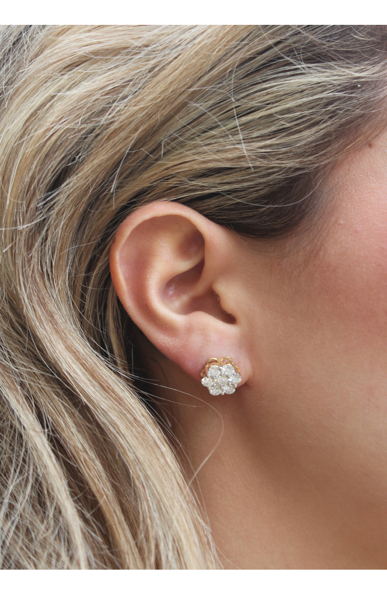 LuvMyJewelry Meadow 14K Yellow Gold Cluster Lab Grown Diamond Unisex Earrings - 2.22 Cts, Alternate, color, 14K Yellow Gold