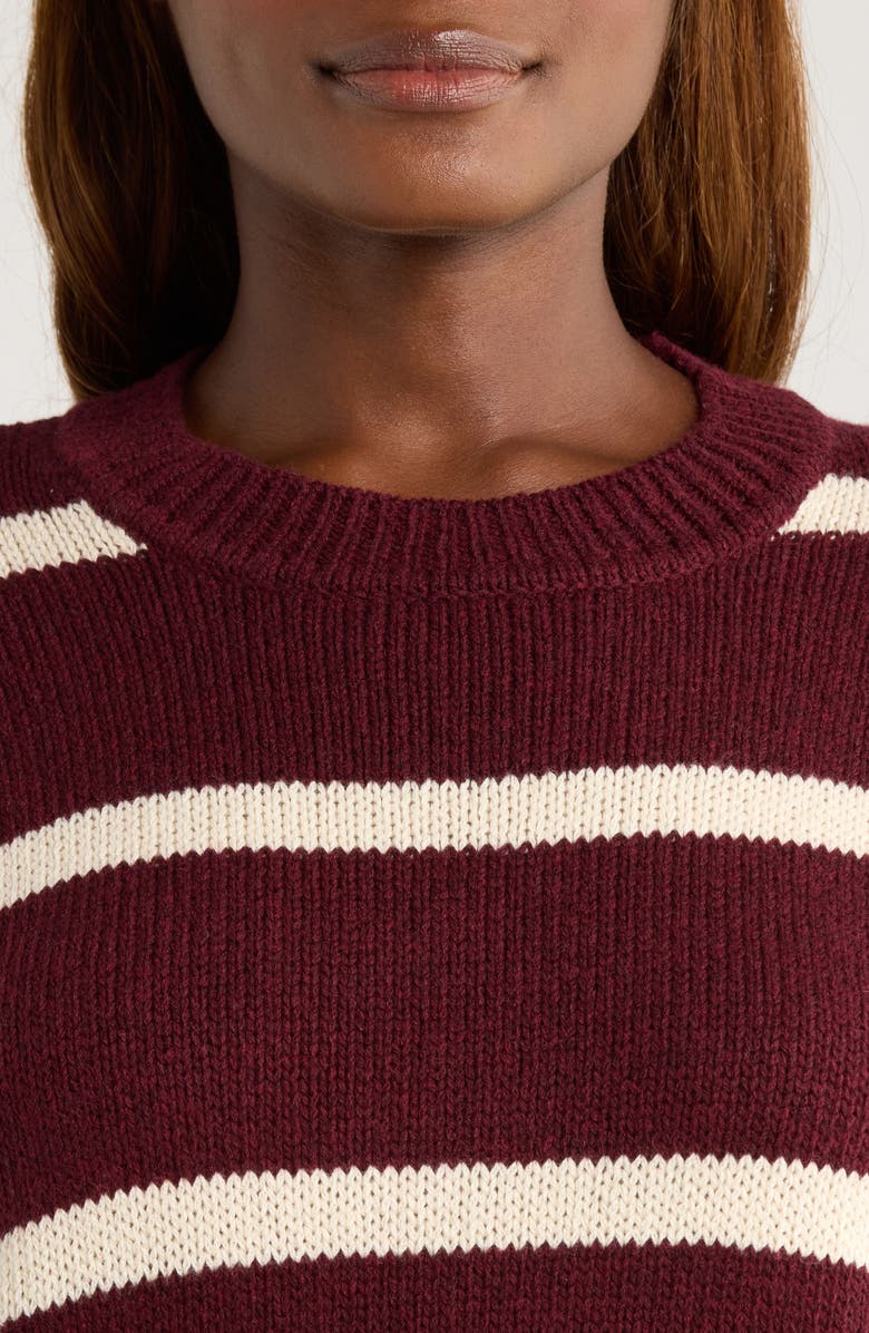 Marine Layer Berkeley Stripe Merino Wool Blend Sweater, Alternate, color, Cherry