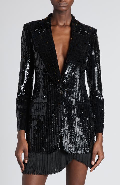 Sequin Stripe Blazer