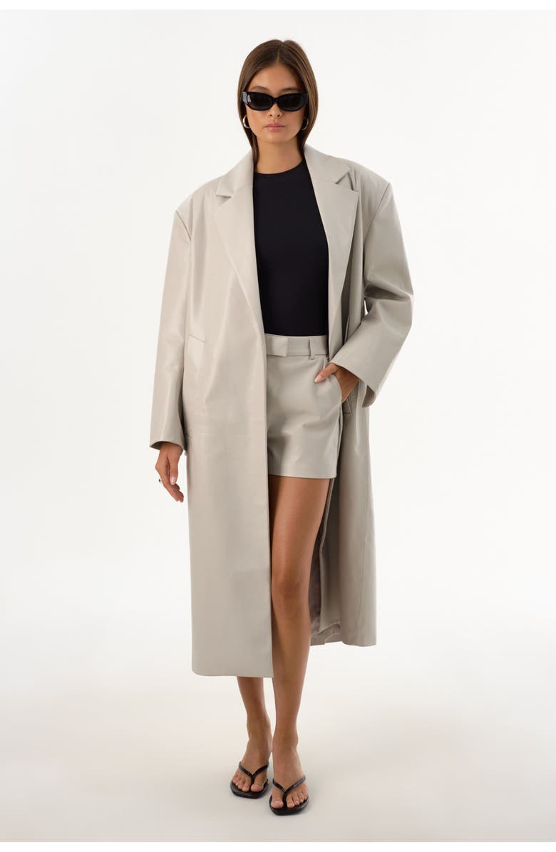 LAMARQUE KALDIE | Recycled Leather Trouser Short, Alternate, color, Dove