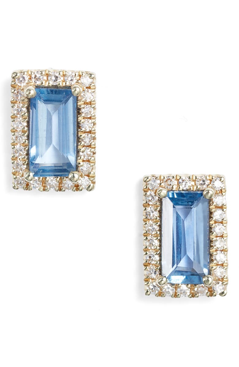 Meira T Blue Sapphire & Diamond Stud Earrings, Main, color, Yellow/Blue
