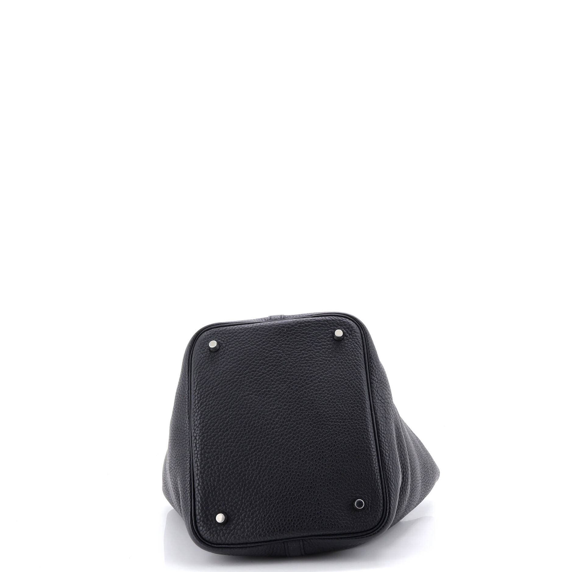 Pre-Owned Hermes Picotin Lock Bag Clemence MM, Alternate, color, Noir