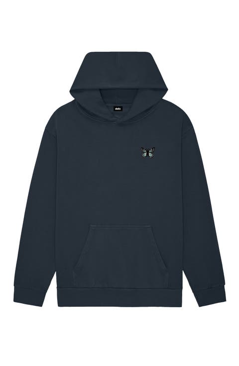 Womens Butterfly Midweight Fleece Relaxed Hooded Sweatshirt