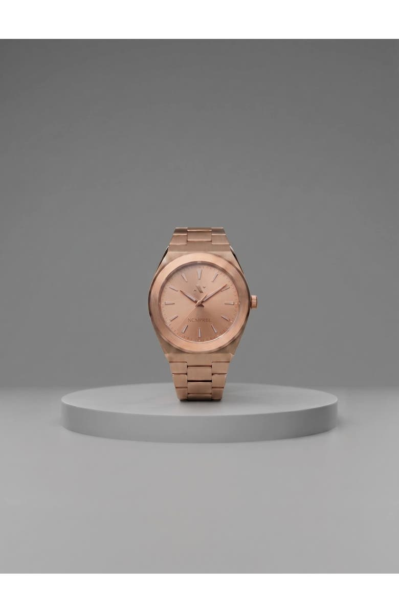 NCMPRBL Elevate Link Rosé Swiss Quartz Bracelet Watch, 42MM, Main, color, Muted Rose Gold/