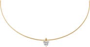 BY ADINA EDEN Lab Grown Diamond Heart Round Omega Chain Necklace 14K