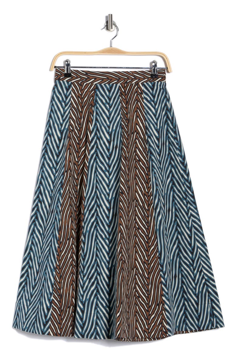 Finnley Mixed Print Skirt, Alternate, color, PIAZZA TIGER COFFEE PETROL