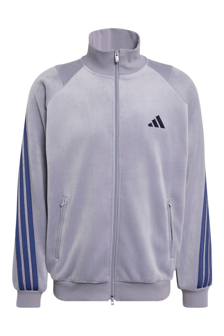 Velvet Track Jacket, Alternate, color, SLATE