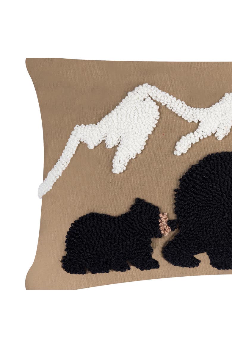 Woodland Hooked Throw Pillows, Alternate, color, Brown