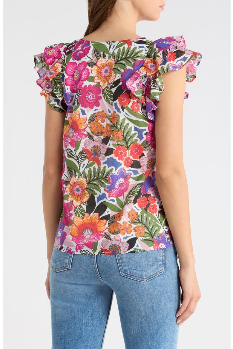 Rendal Floral Tiffy Ruffle Cotton Top, Alternate, color, FLORAL-MULTI