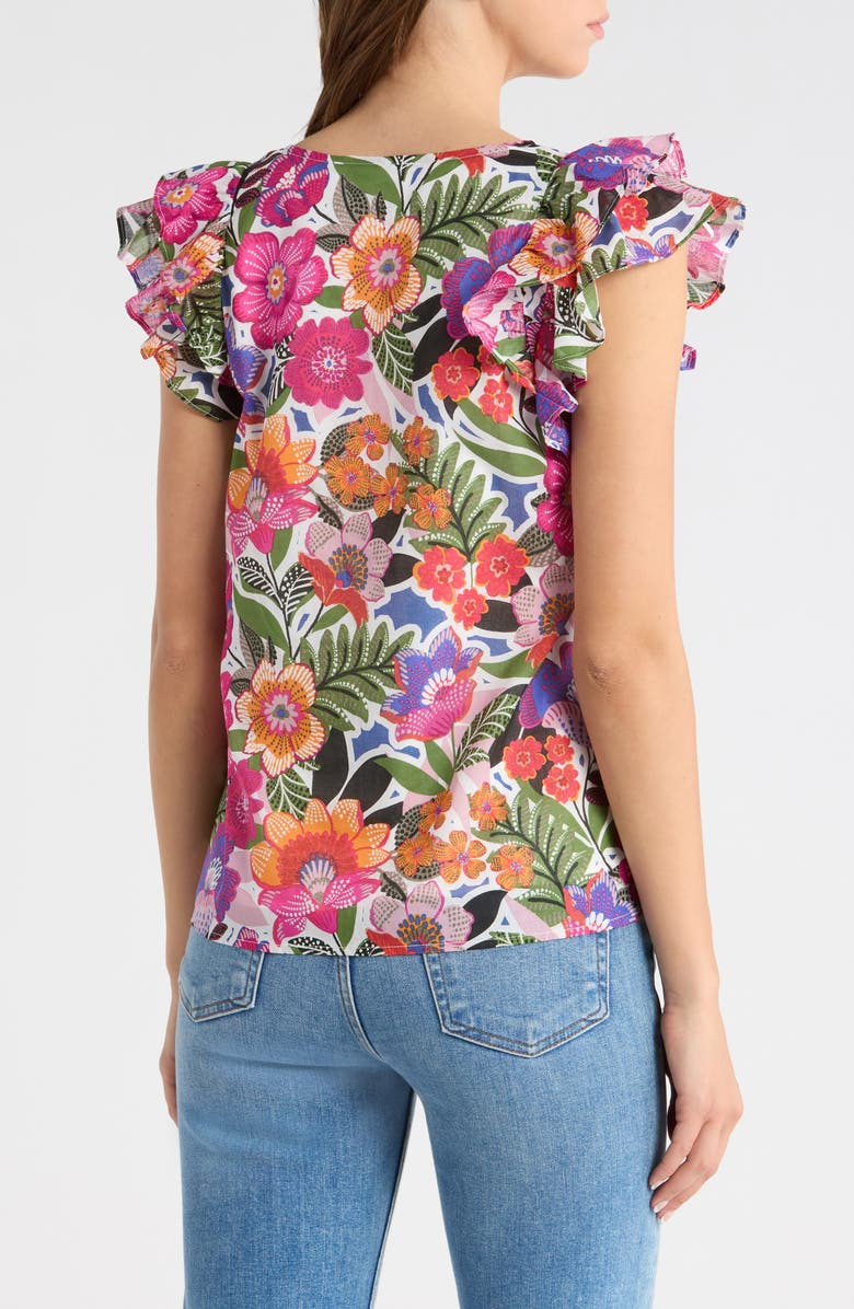SUGARLIPS Rendal Floral Tiffy Ruffle Cotton Top, Alternate, color, Floral-Multi