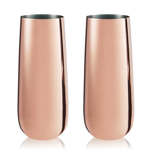 Viski Summit Stemless Copper Champagne Flutes In Copper