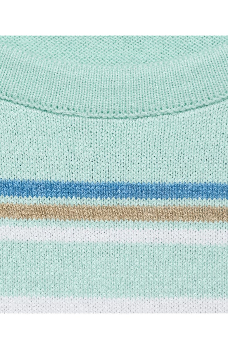 MANGO Stripe Short Sleeve Knit Shirt, Alternate, color, Mint Green