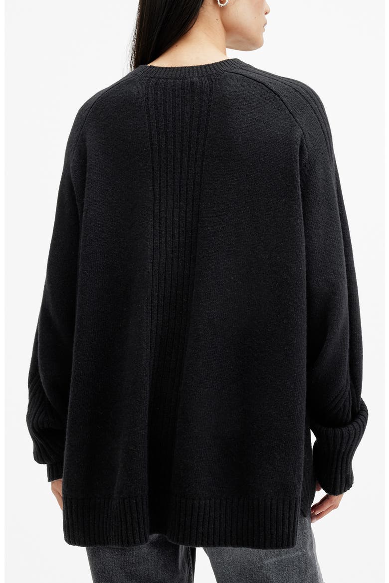 Ines Cashmere & Wool Crewneck Sweater, Alternate, color, BLACK