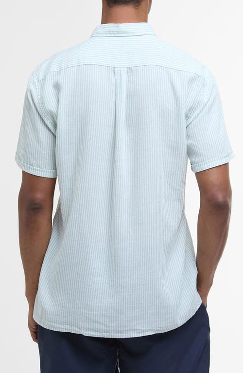 Barbour Deerpark Stripe Summer Fit Short Sleeve Button-up Shirt In Pale Apple