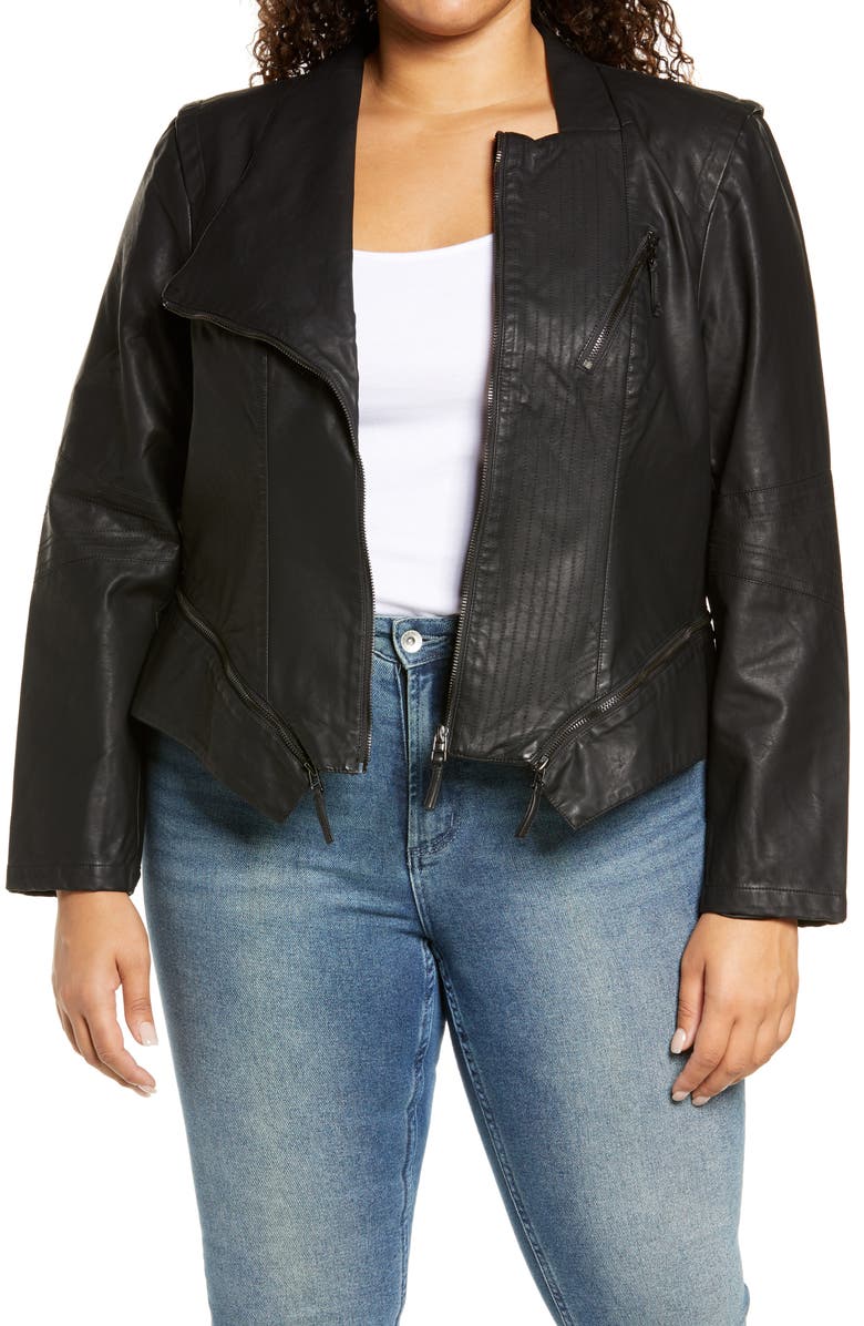 BLANKNYC Faux Leather Moto Jacket, Main, color,