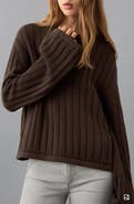 MANGO TEEN Tie Back Cotton Rib Sweater