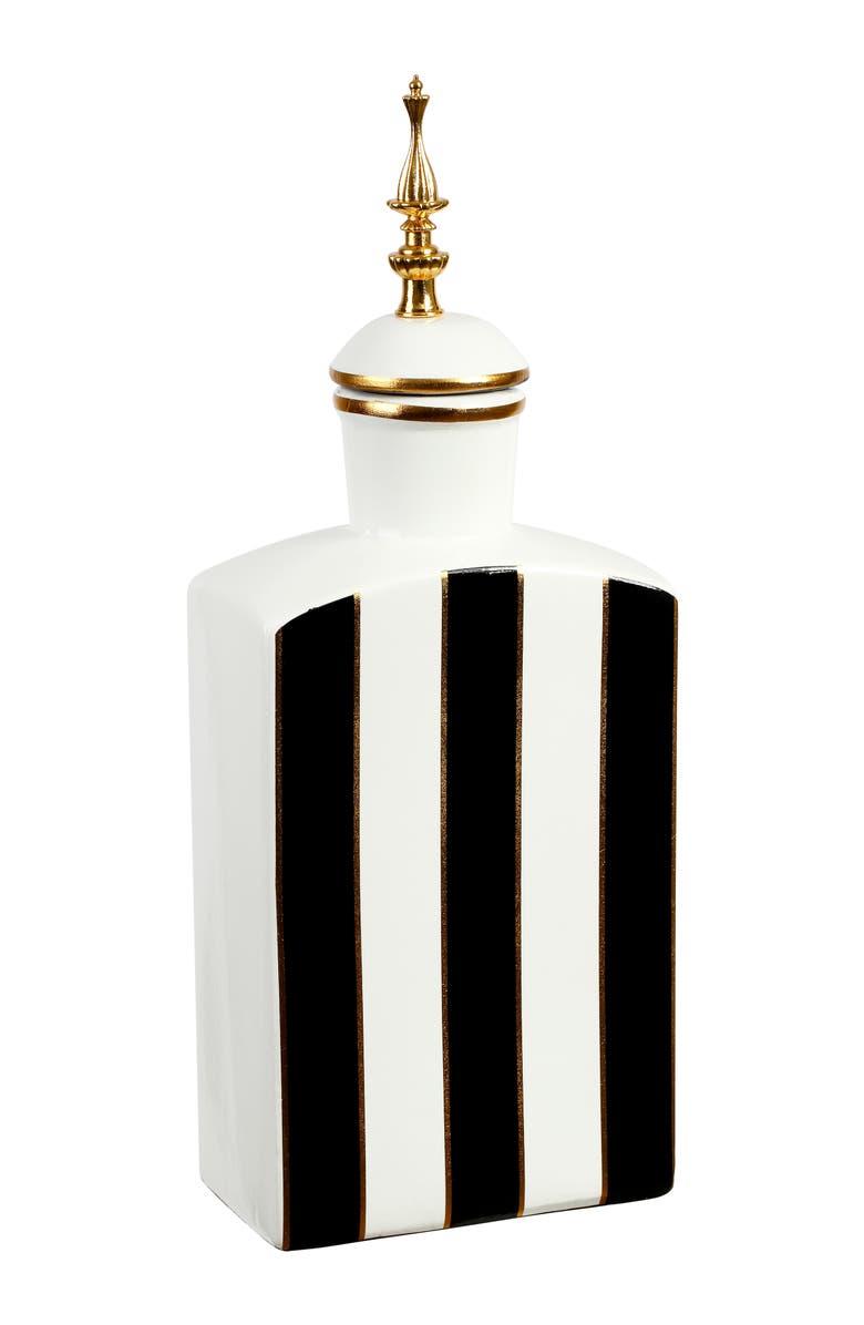 Mark Roberts 17" Classic Stripe Jar with Lid, Large, Main, color, Black