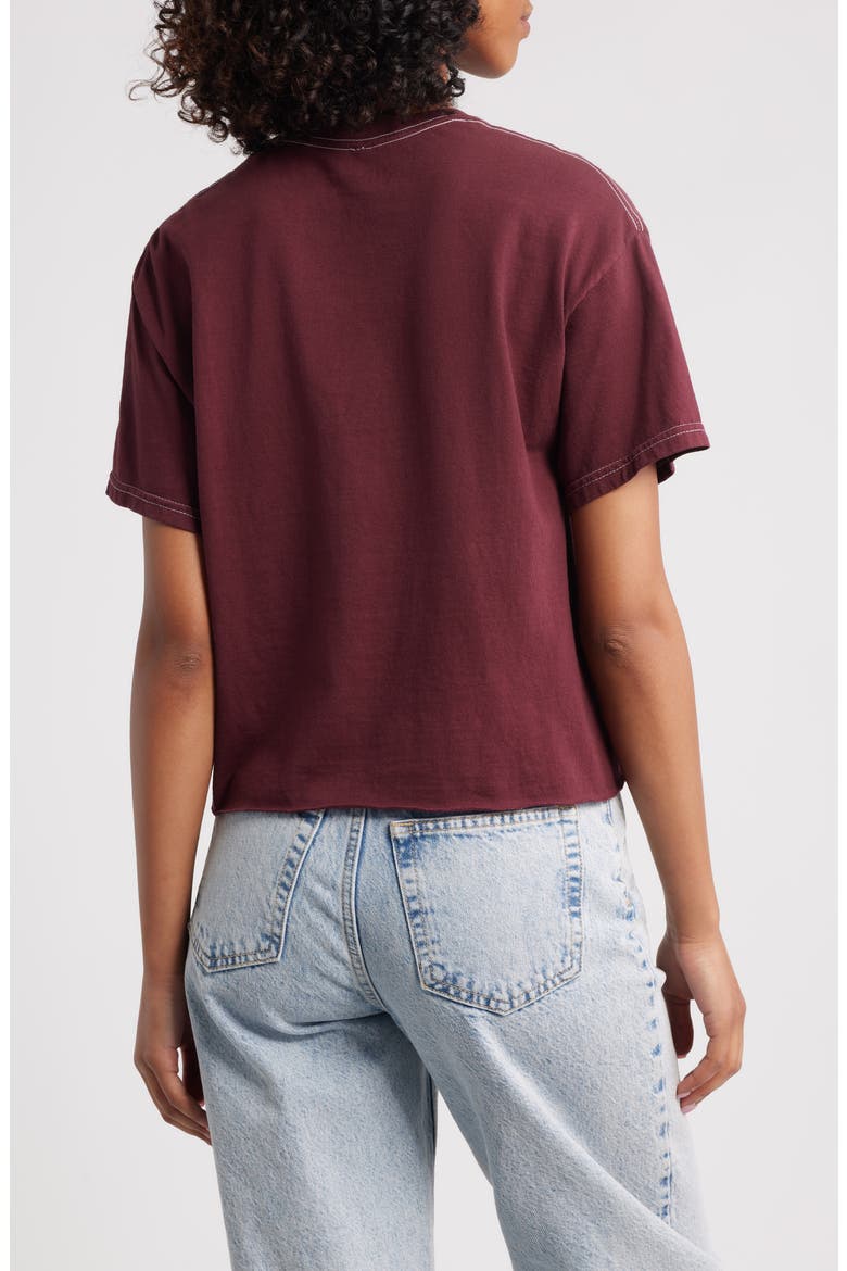 Hold Your Horses Crop Cotton Graphic T-Shirt, Alternate, color, MAROON
