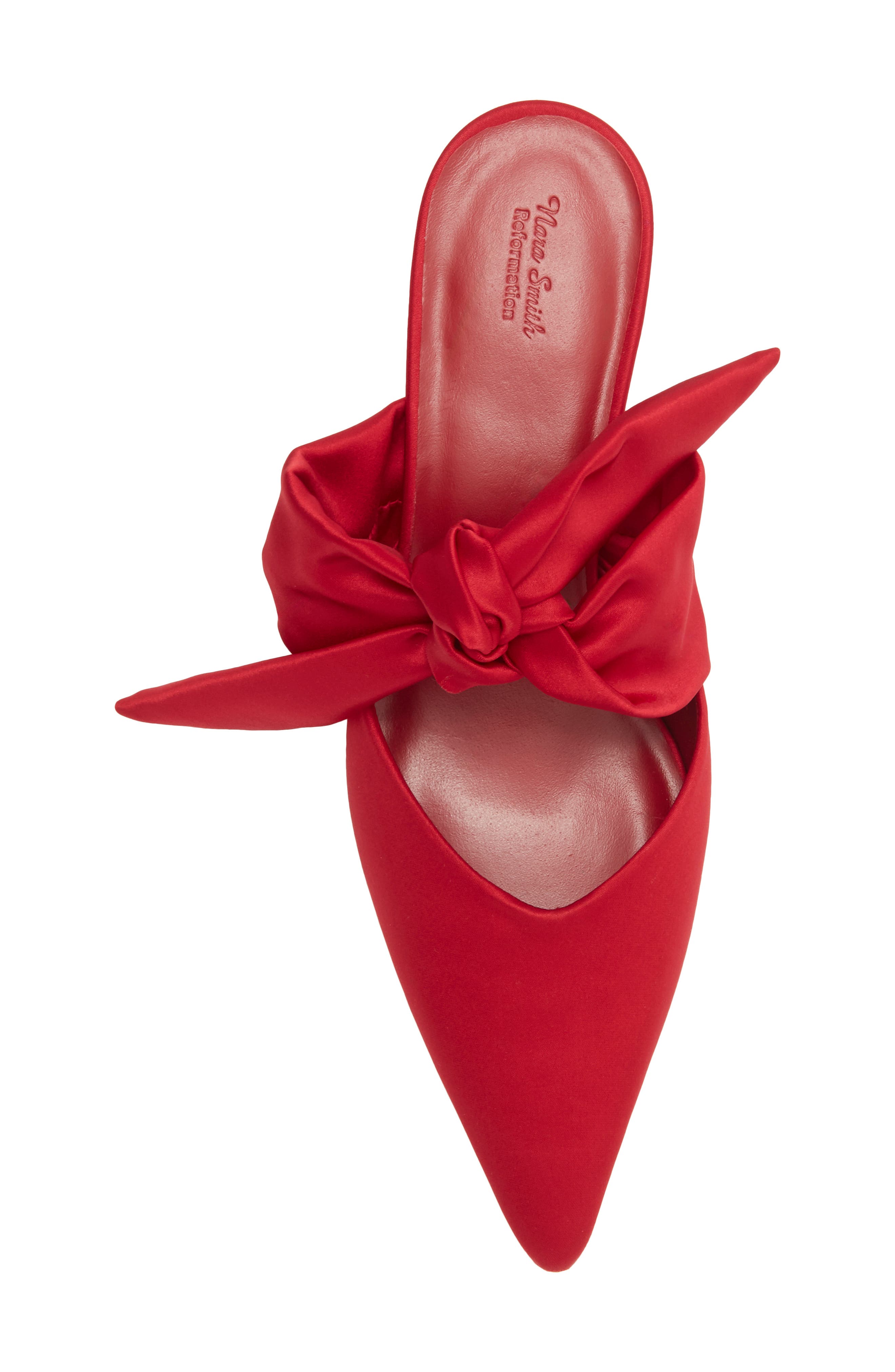 Milk Glass Pointed Toe Mule, Alternate, color, LIPSTICK SATIN