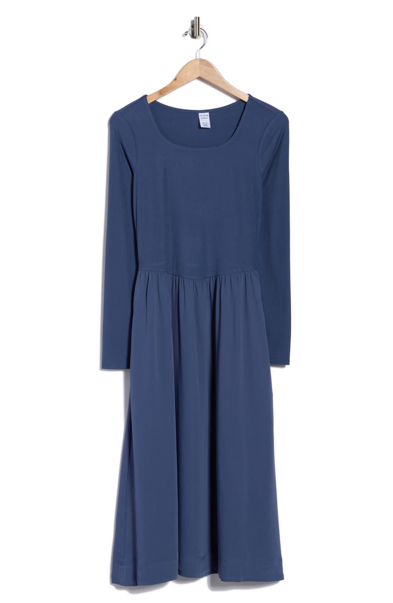 Melrose and Market Long Sleeve Fit & Flare Midi Dress, Alternate, color, Blue Vintage