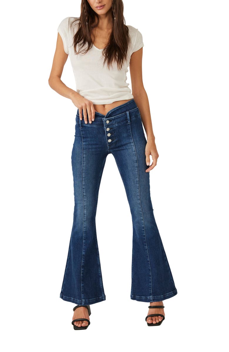 Free People After Dark Button Fly Wide Leg Jeans, Alternate, color,
