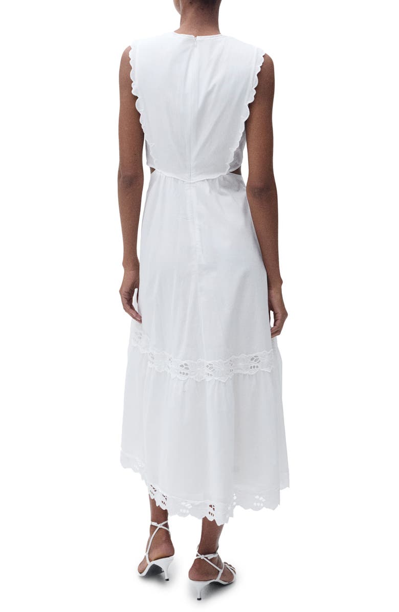 MANGO Embroidered Eyelet Sleeveless Maxi Dress, Alternate, color,