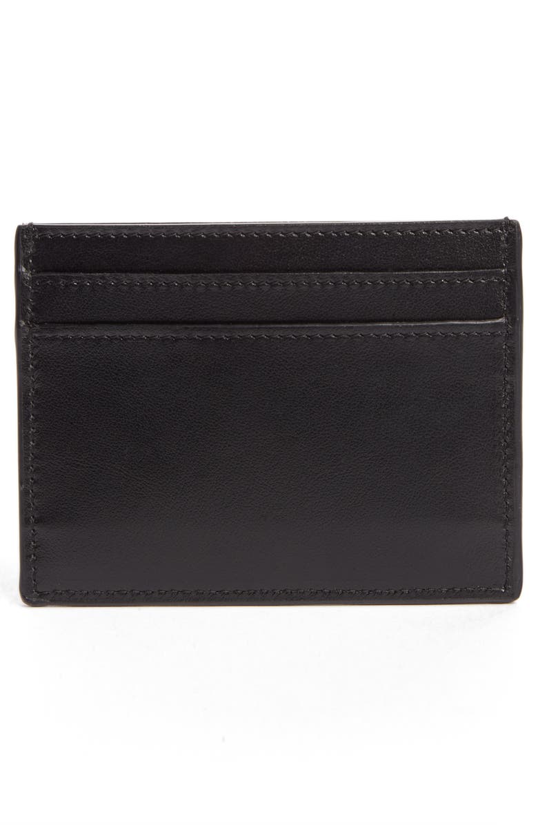 Saint Laurent Star Embossed Leather Credit Card Holder, Alternate, color, 