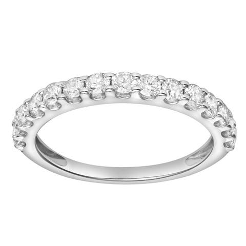 Francesca 14K Gold Round Diamond Studded Half Eternity Band Ring - 0.5cts