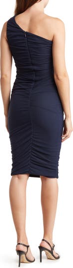 One-Shoulder Body-Con Midi Dress
