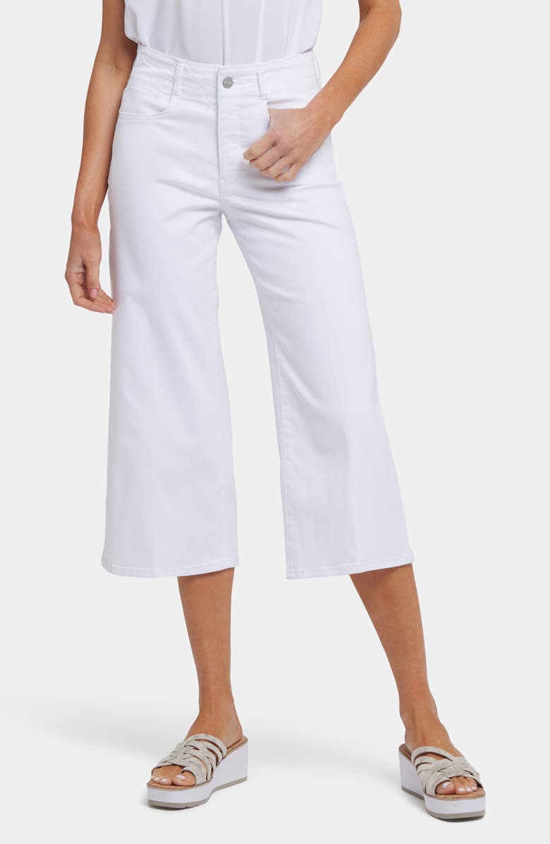 NYDJ Brigitte High Waist Wide Leg Capri Jeans, Main, color, Optic White