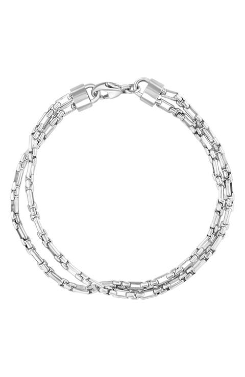 Sterling Silver Double Chain Bracelet