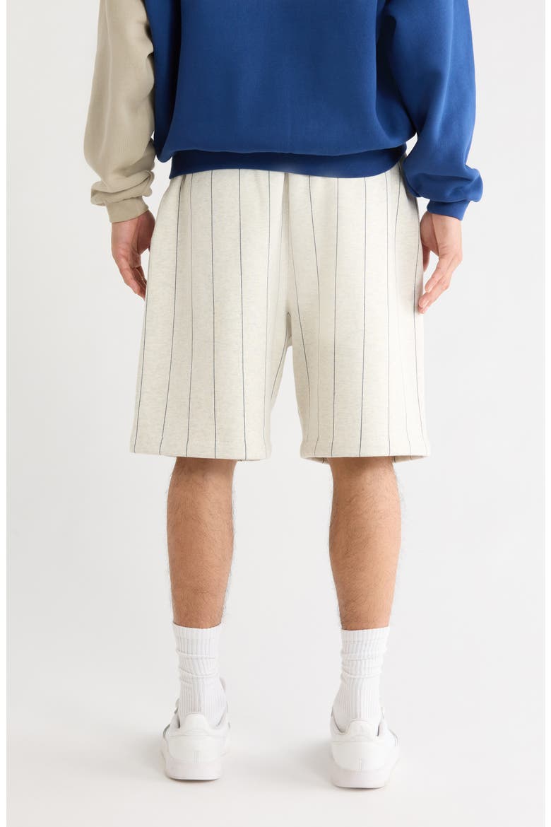 x MLB Dodgers '90s Drawstring Cotton Blend Sweat Shorts, Alternate, color, OATMEAL HEATHER/ PINSTRIPES