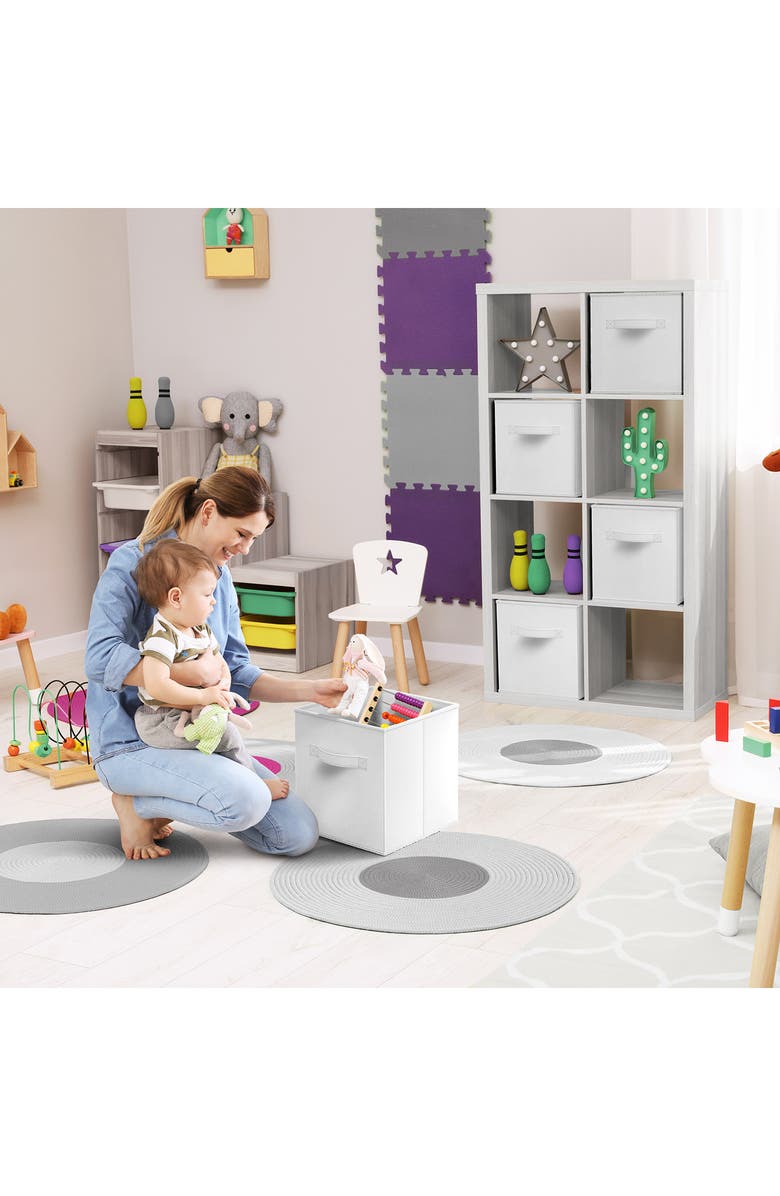 SORBUS 6-Pack Collapsible Storage Cubes, Alternate, color, White