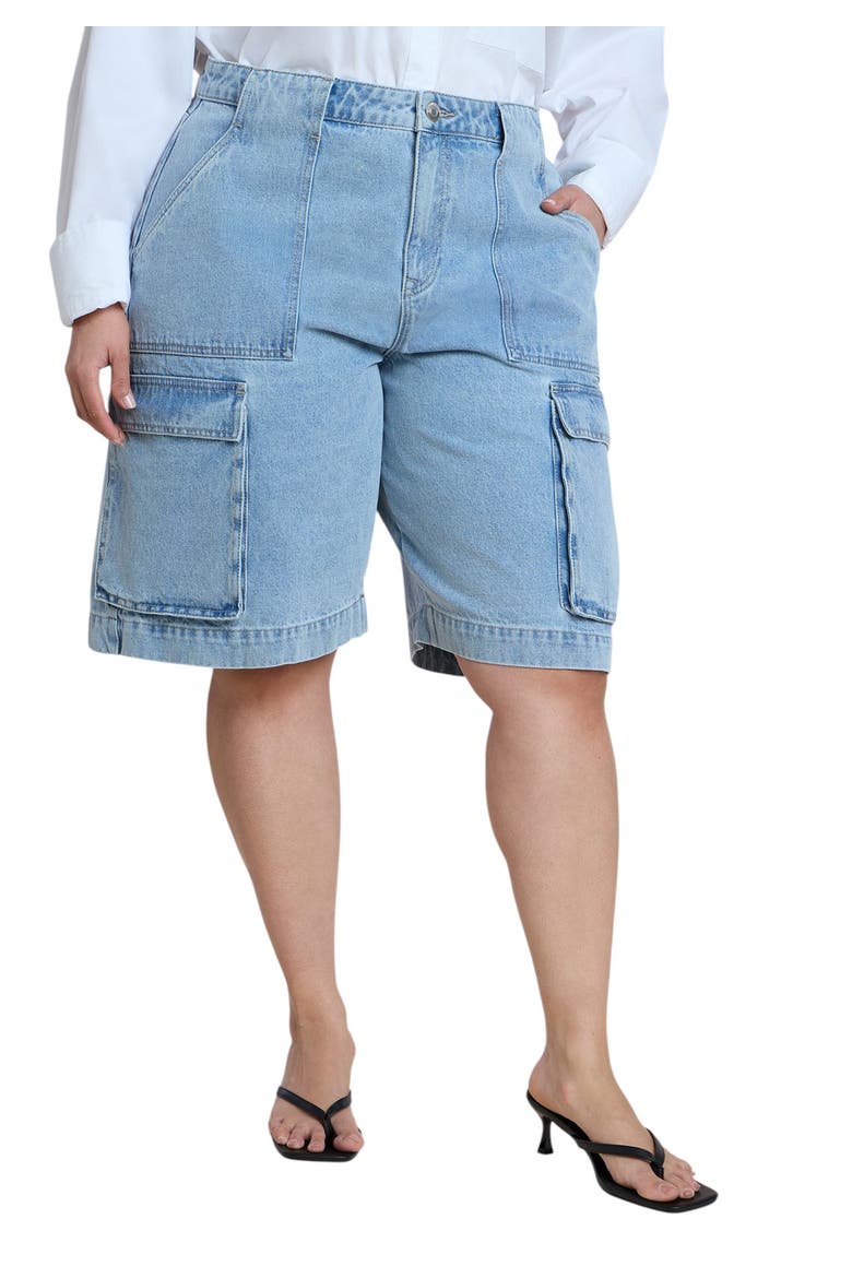 Cargo Denim Bermuda Short, Main, color, LIGHT WASH