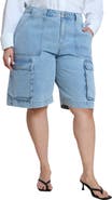 ELOQUII Cargo Denim Bermuda Short
