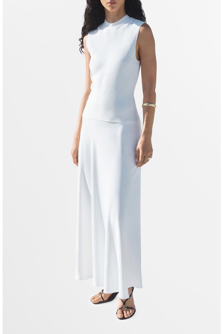 Sleeveless Combined Maxi Dress, Main, color, WHITE