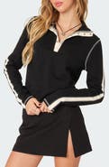 EDIKTED Gio Contrast Stitch Cotton Sweatshirt