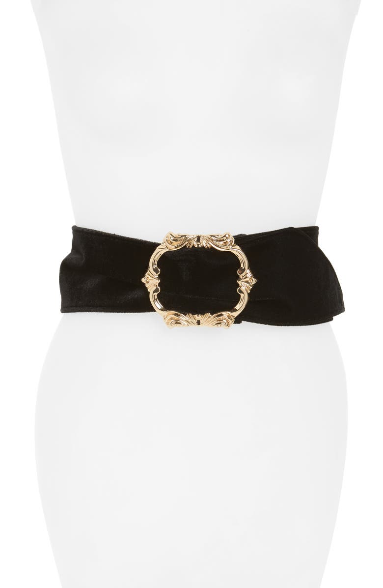 Leith Wide Velvet Belt, Main, color, 