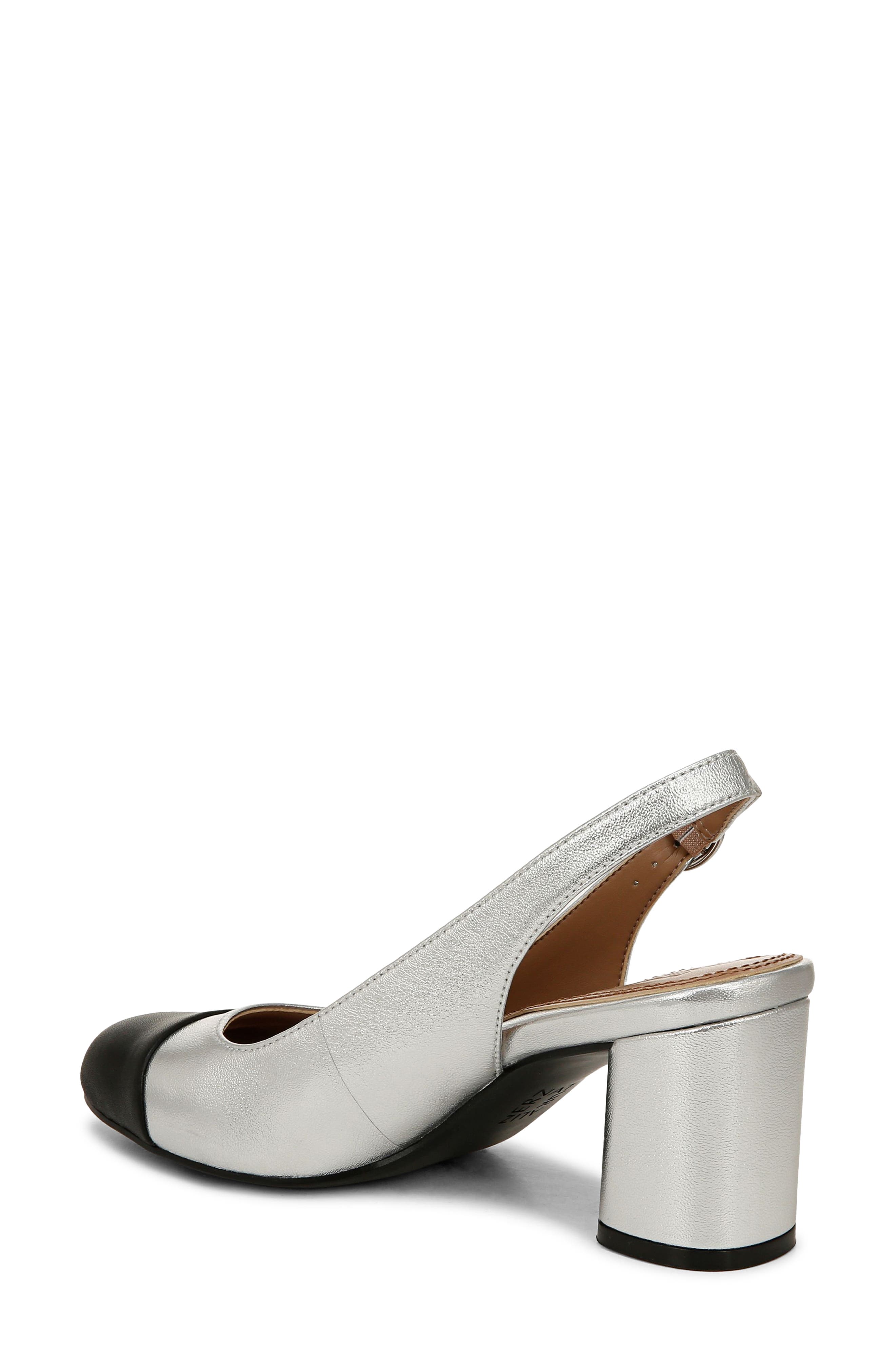 Naturalizer Sophie Slingback Pump, Alternate, color, Silver / Black