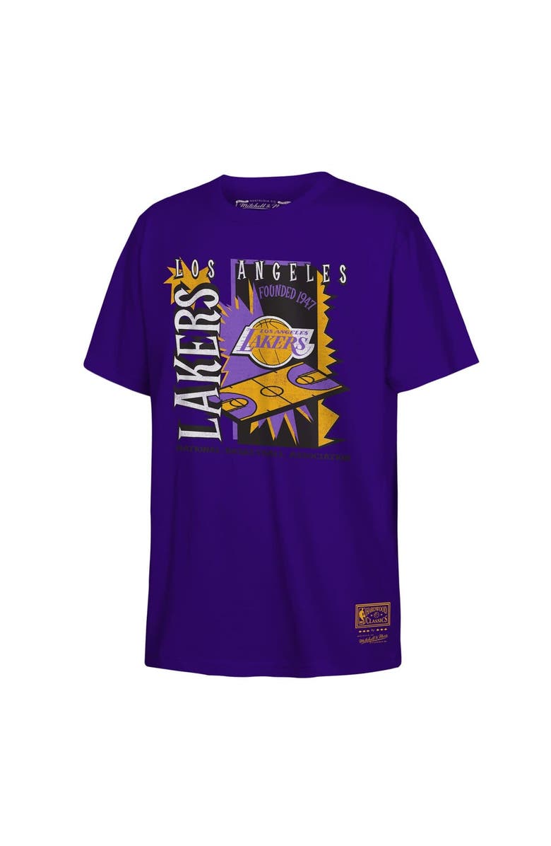 Mitchell & Ness Youth Mitchell & Ness Purple Los Angeles Lakers Retro '90s Poster T-Shirt, Main, color, Purple