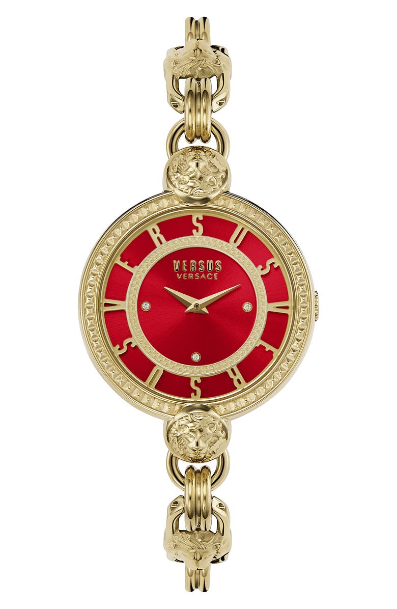 VERSUS Versace Versus Les Docks Crystal Embellished Bracelet Watch, 36mm, Main, color, Gold