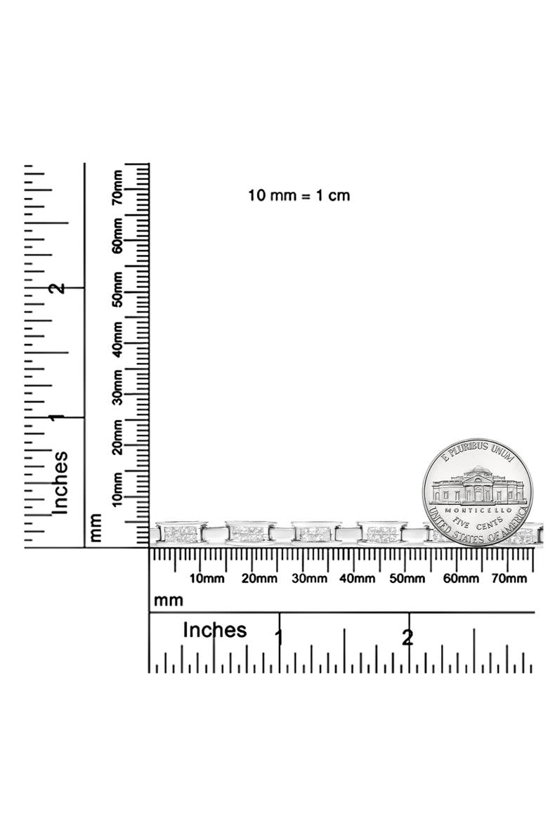 Haus of Brilliance 14K White Gold 2.0 Cttw Princess Cut Diamond Rectangular Link Bracelet, Alternate, color, White