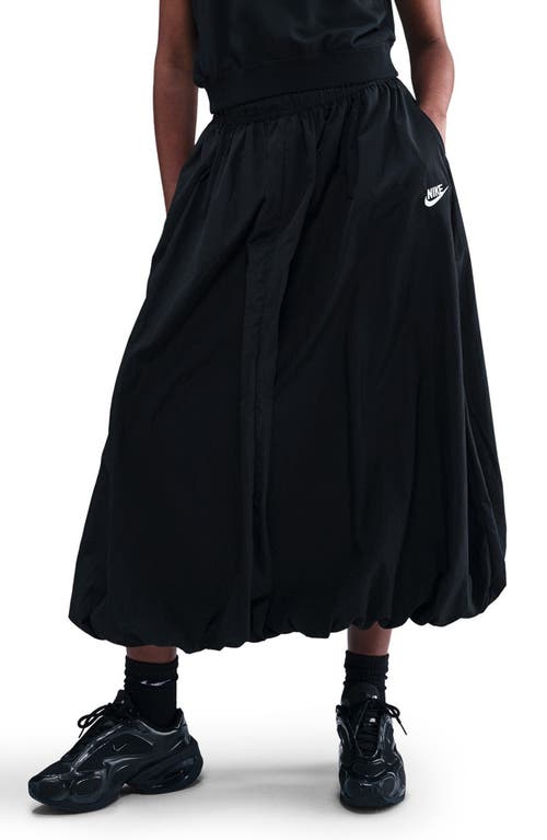Nike Sportswear Bubble Hem Water Repellent Midi Skirt In Black