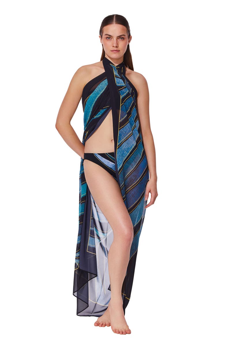 Gottex Willow Pareo, Alternate, color, Black-Blue