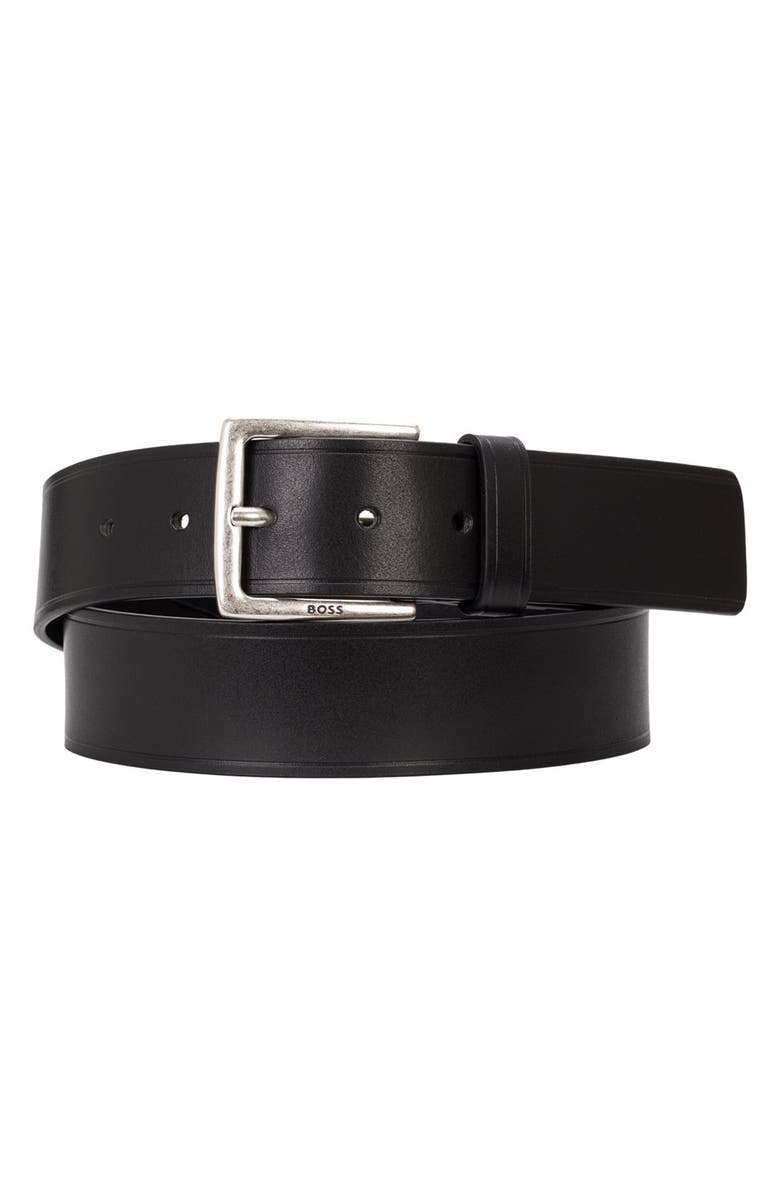 BOSS Rummi Leather Belt, Main, color, 