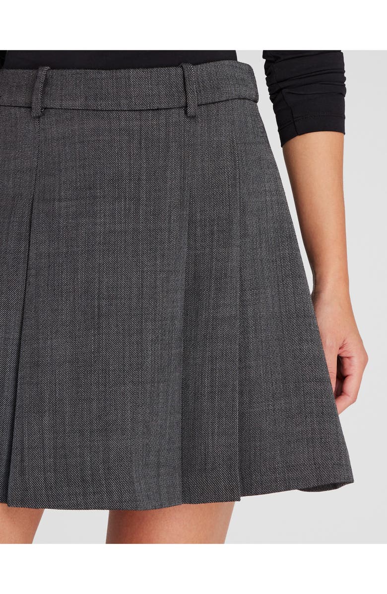 Club Monaco Pleated Stretch Wool Miniskirt, Alternate, color, 