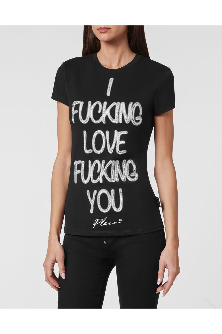 T-Shirt Round Neck Women, Main, color, black