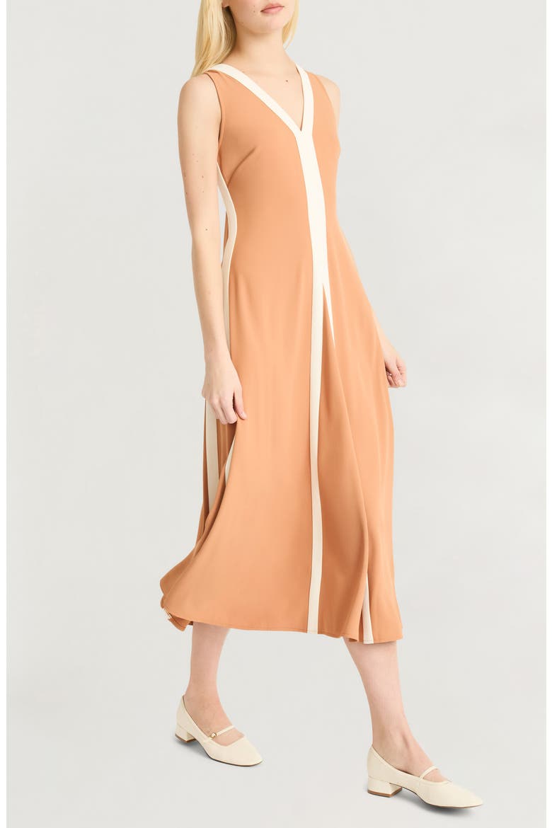 Stripe V-Neck Maxi Dress, Alternate, color, HAZEL
