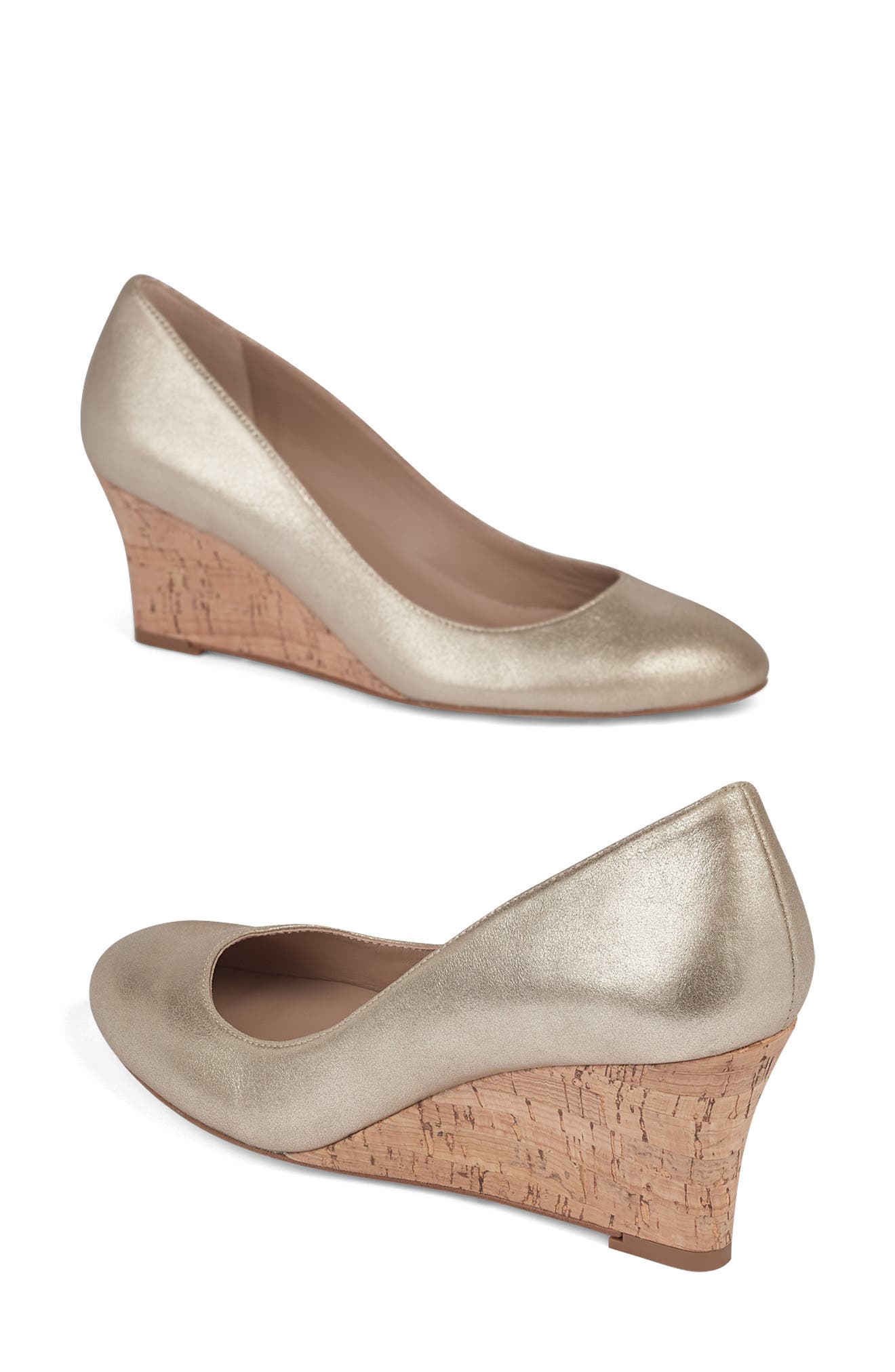 LK Bennett Eevi Wedge Pump, Alternate, color, Gold