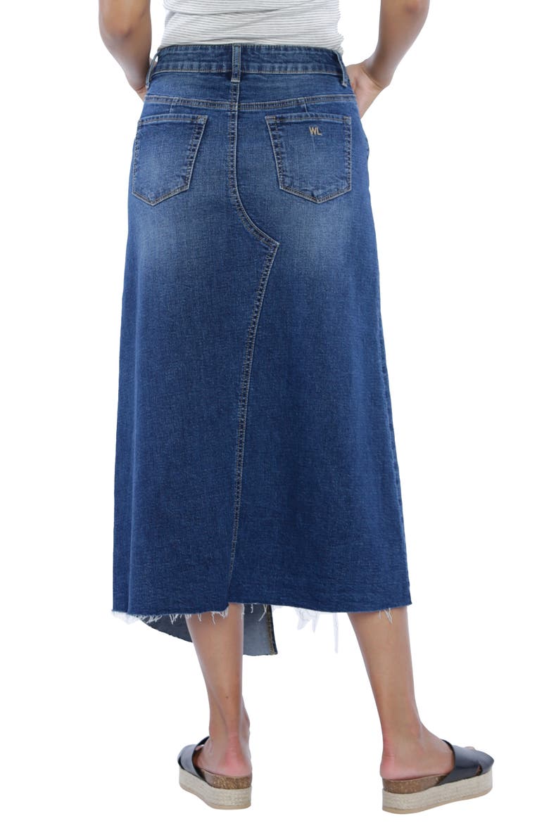 Jagged Denim Skirt, Alternate, color, CLASSIC BLUE